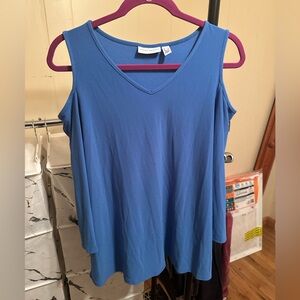 Susan Graver L Long Sleeve No shoulder Top